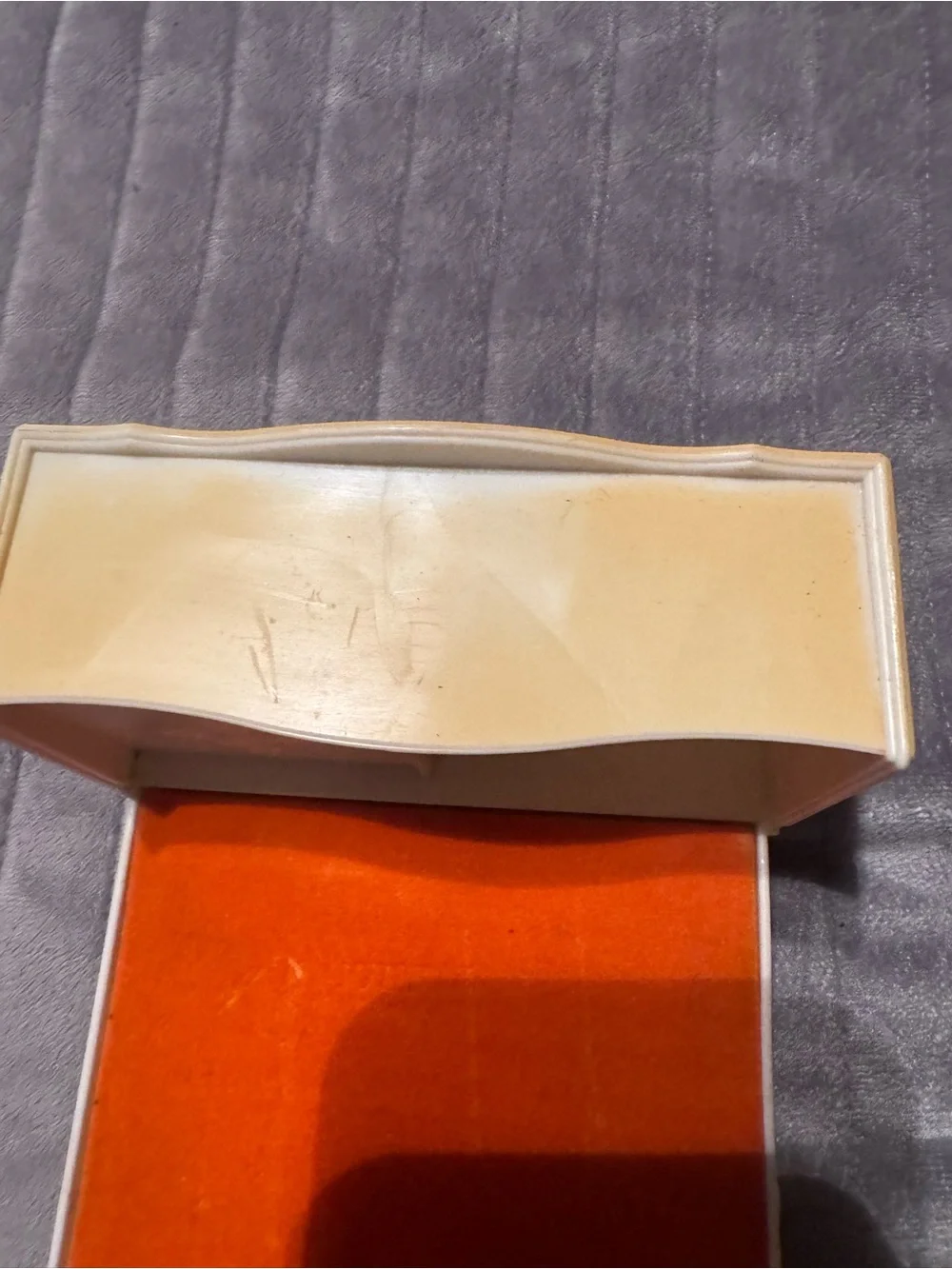 Orange Velvet vintage vogue the world of ginny doll bed 1978